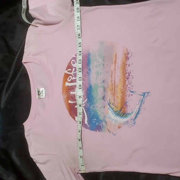 SALT LIFE T-Shirt-Womens Pink Short Sleeve-Front Graphic Fish Ocean-VGUC-Sz M - Picture 8 of 9